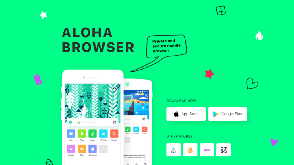 navigare con aloha browser